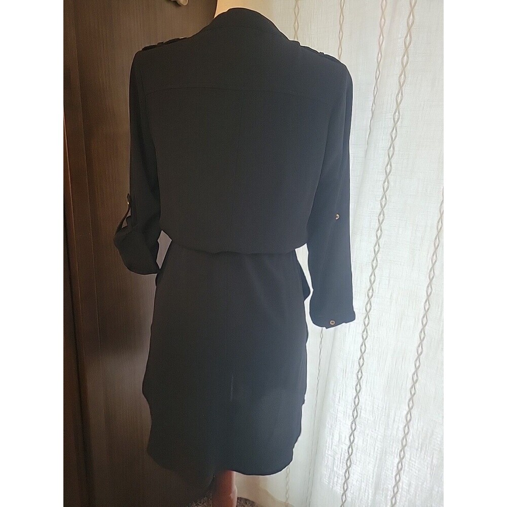 Haute Monde Lightweight Utility Style Dress Black Gold Hardware Pockets Medium - Picture 11 of 14